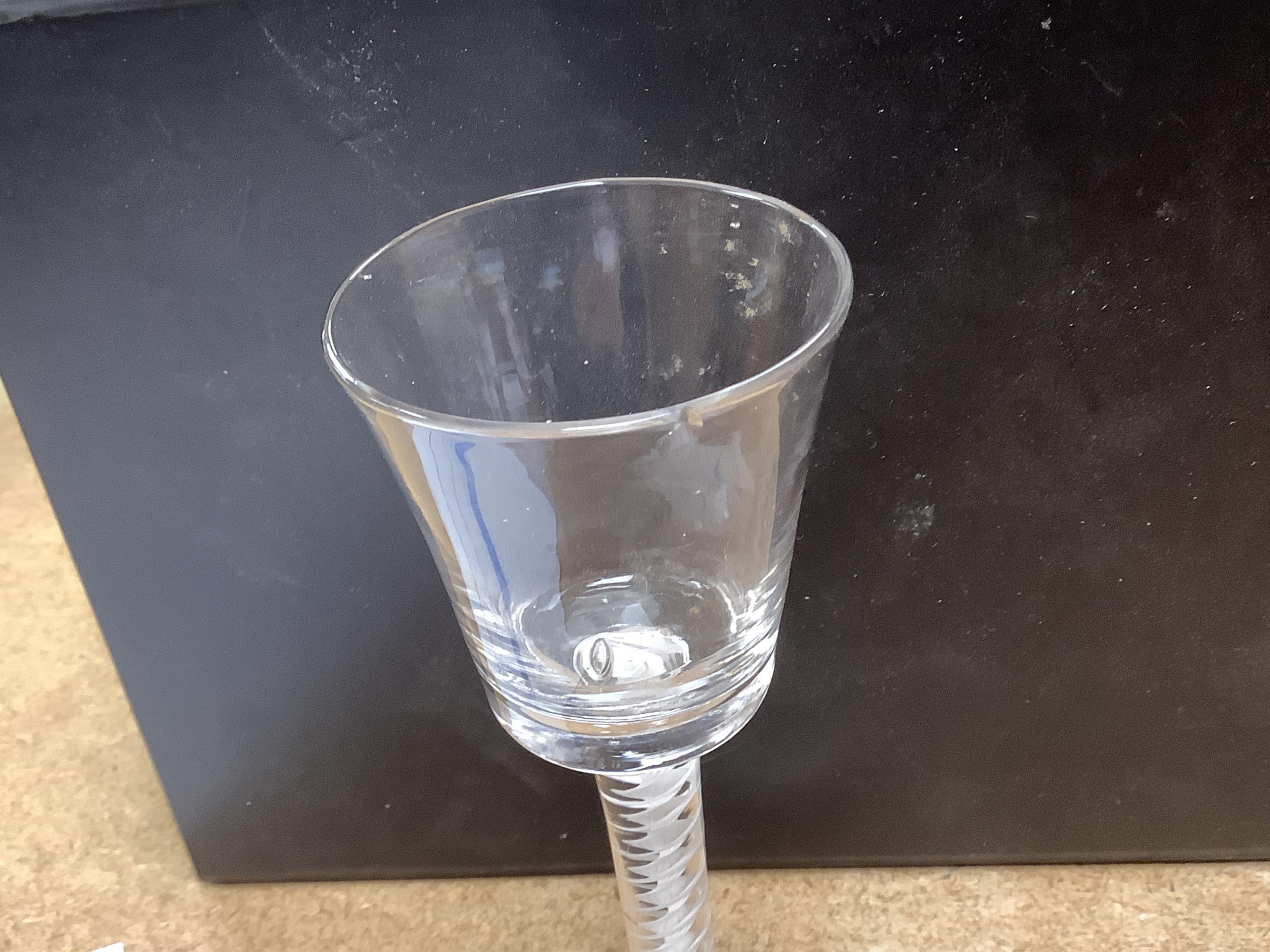 A collection of various Georgian and later wine glasses